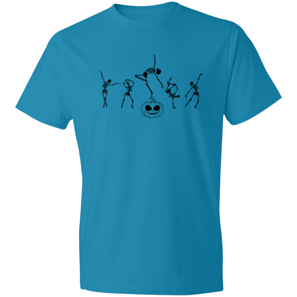 Dancing Skeletons with Pumpkin / Lightweight T-Shirt / Multiple Colors