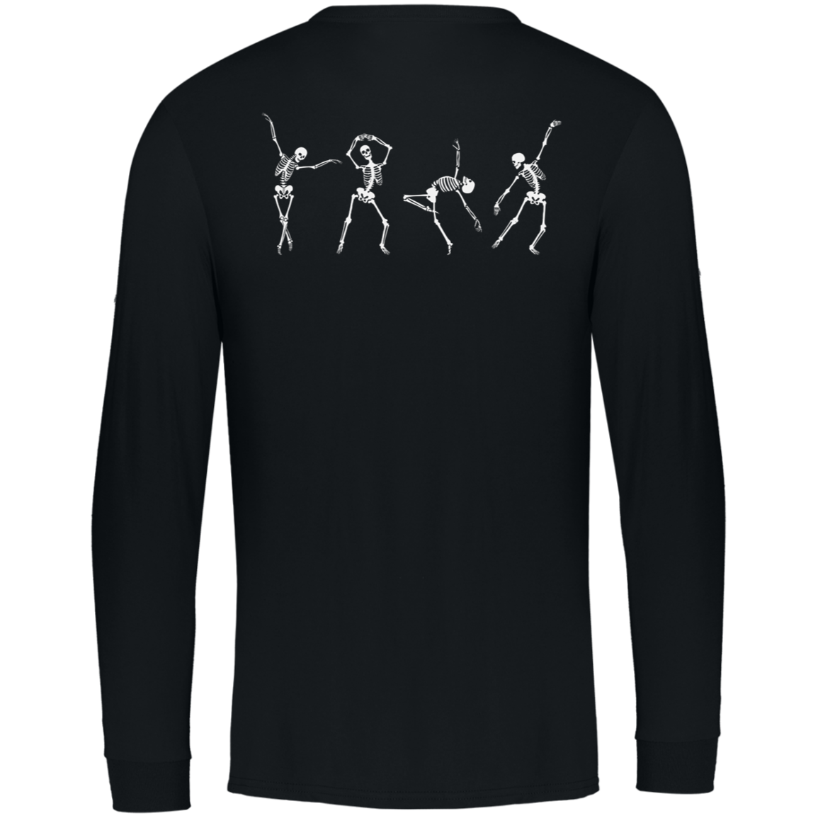 White Dancing Skeltons Front and Back / Unisex Long Sleeve from Russel Athletics / Multiple Colors