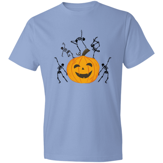 Dancing Skeletons on Jack o'Lantern / Lightweight T-Shirt / Multiple Colors