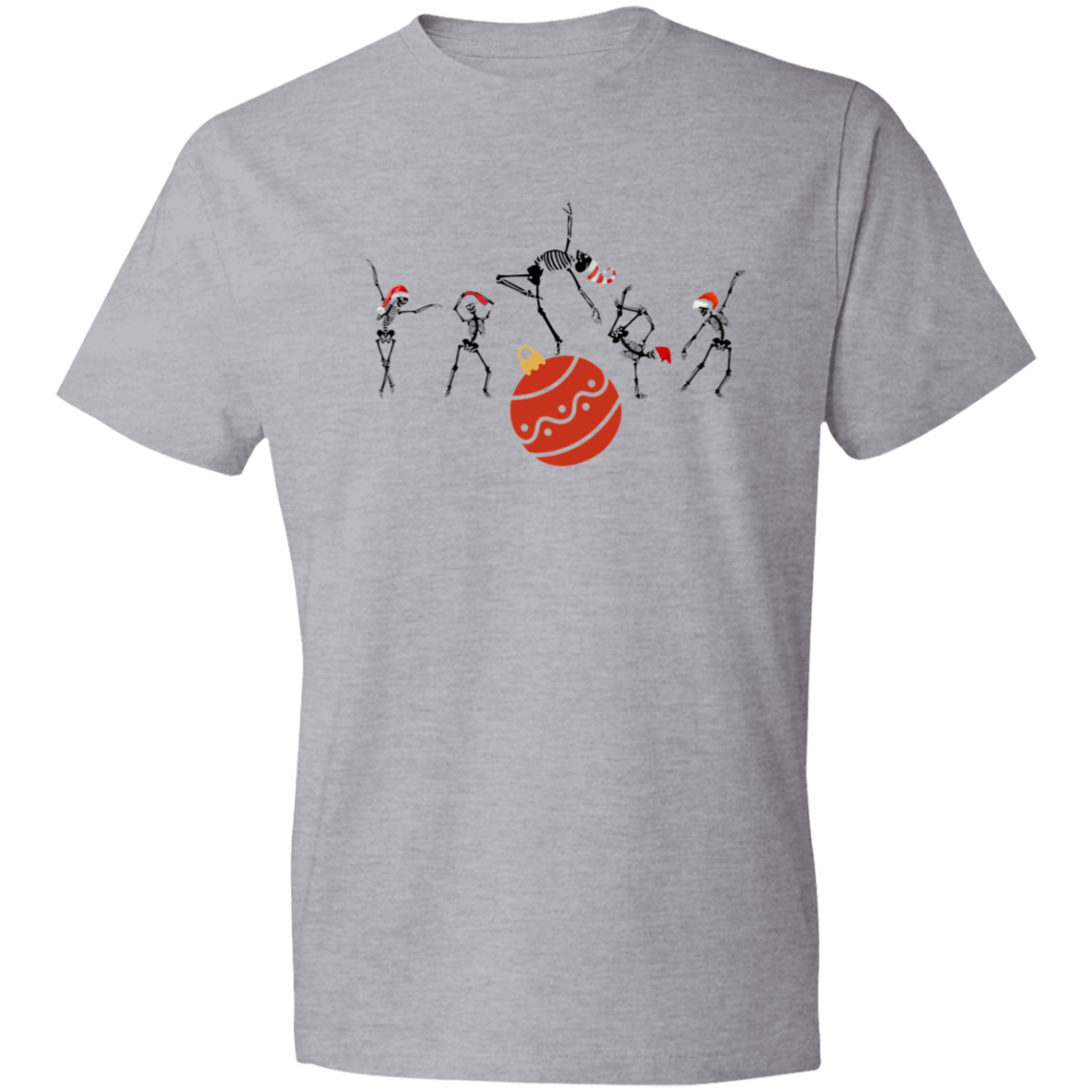 Dancing Christmas Skeletons / Lightweight T-Shirt / Multiple Colors