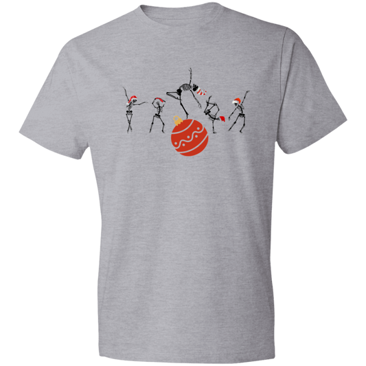 Dancing Christmas Skeletons / Lightweight T-Shirt / Multiple Colors