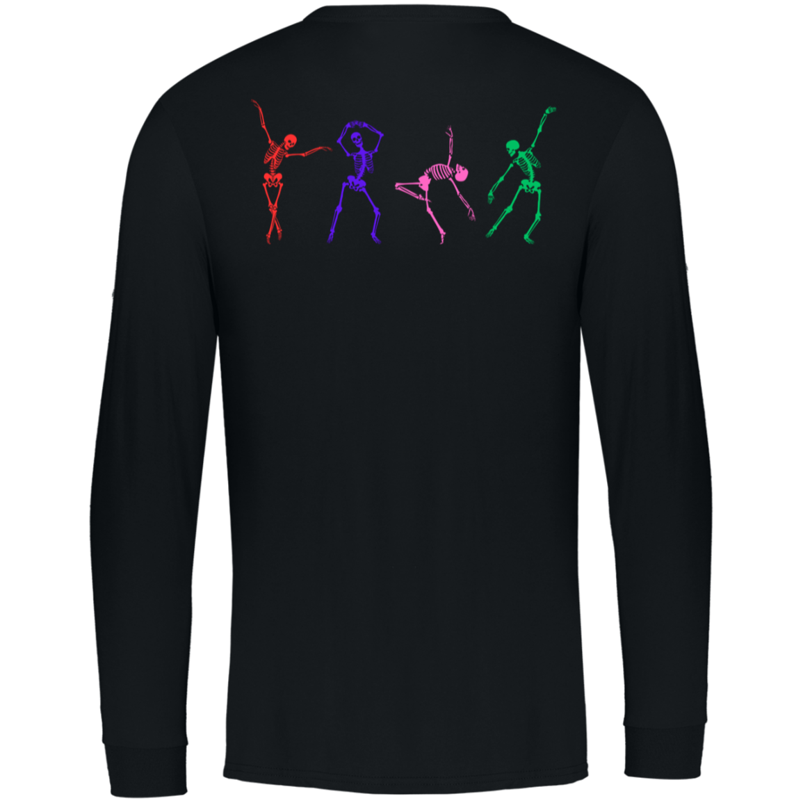 Bright Dancing Skeletons / Front and Back Unisex Long Sleeve Russel Athletic  / Multiple Colors