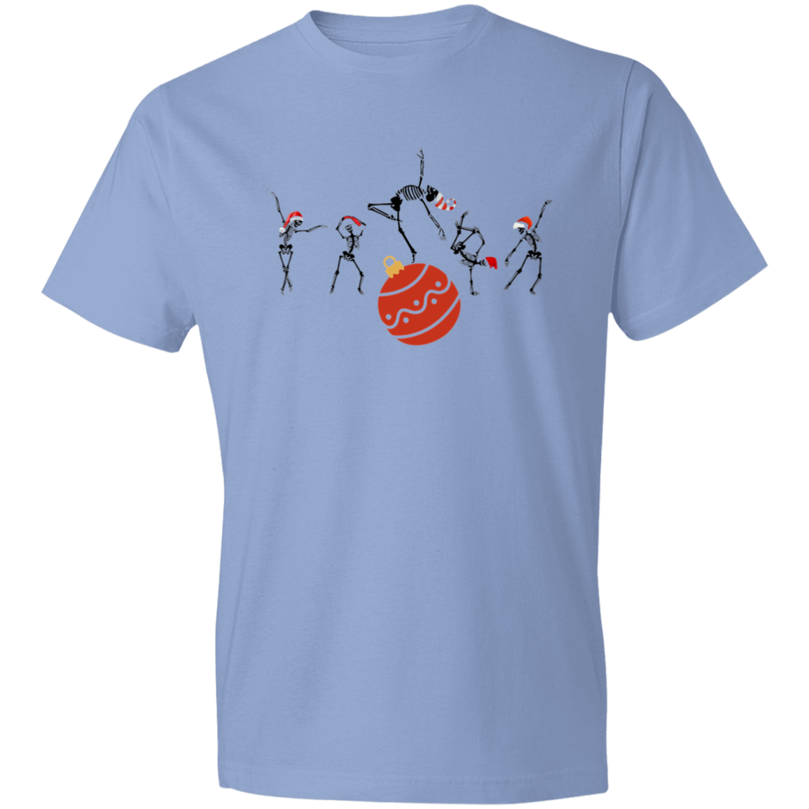 Dancing Christmas Skeletons / Lightweight T-Shirt / Multiple Colors