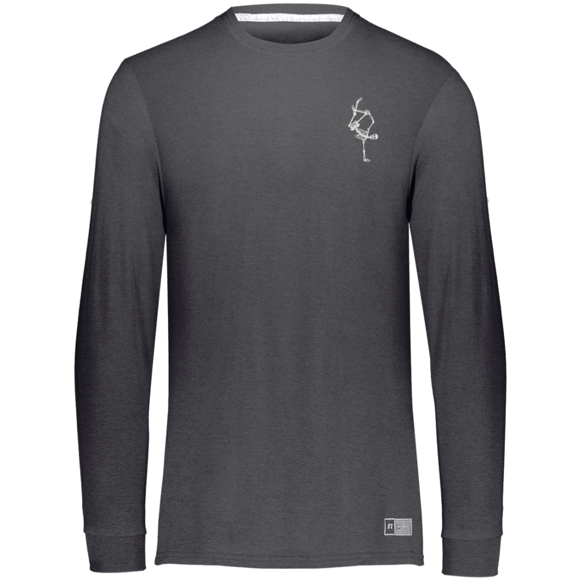 White Dancing Skeltons Front and Back / Unisex Long Sleeve from Russel Athletics / Multiple Colors