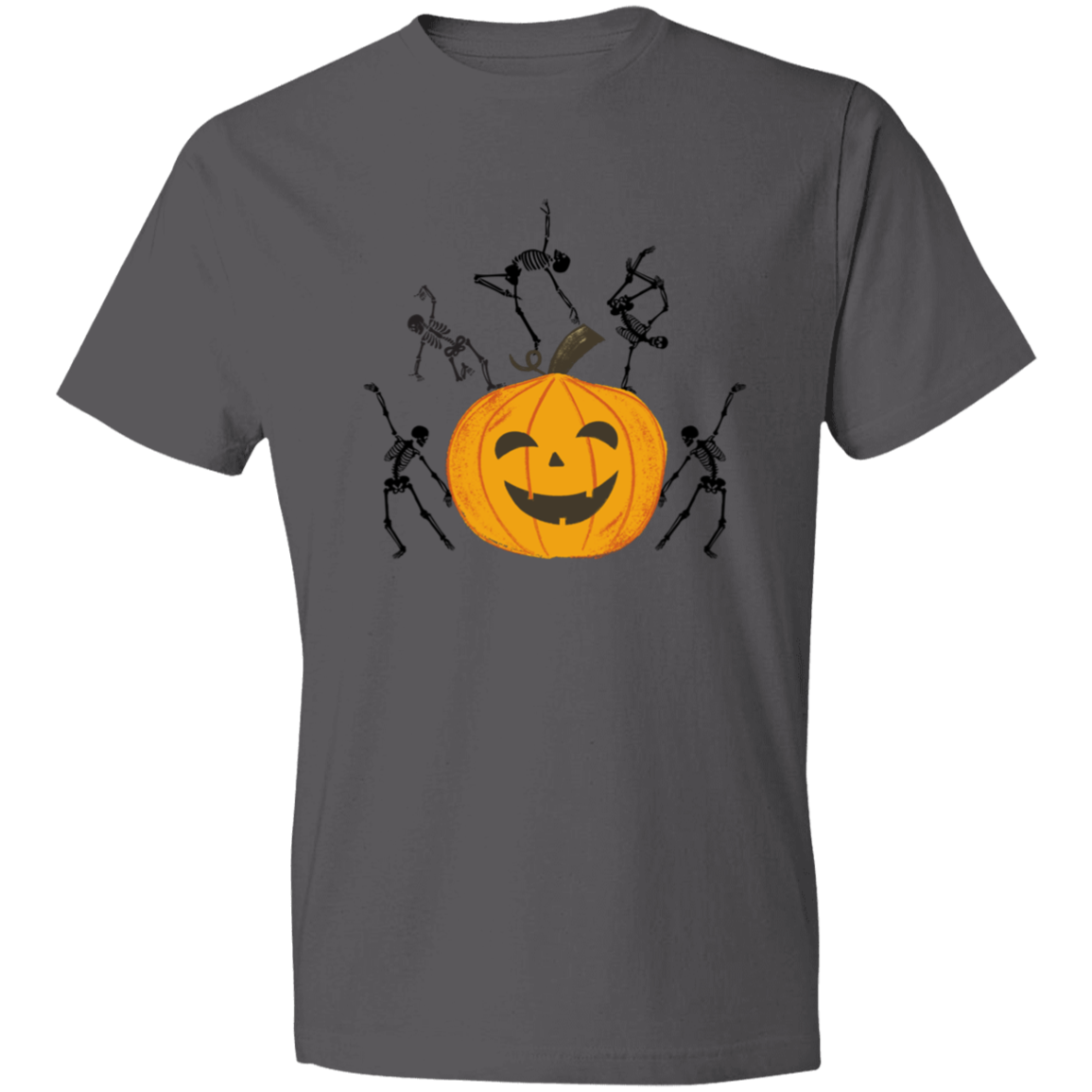 Dancing Skeletons on Jack o'Lantern / Lightweight T-Shirt / Multiple Colors