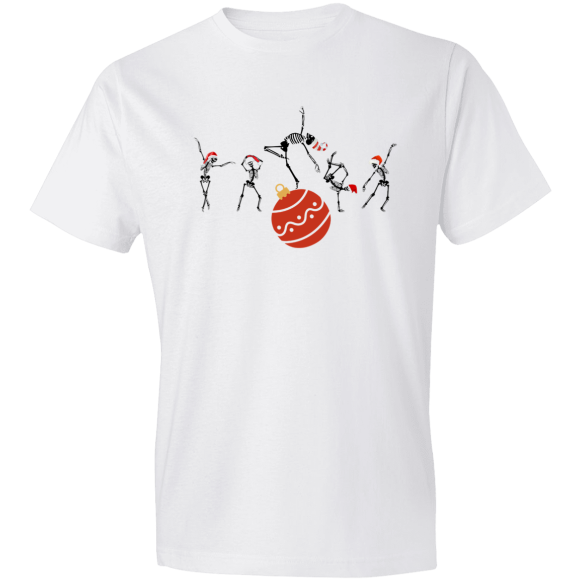 Dancing Christmas Skeletons / Lightweight T-Shirt / Multiple Colors