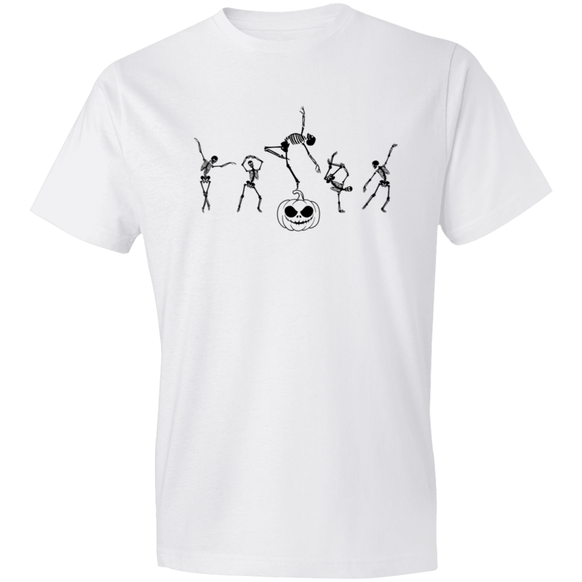 Dancing Skeletons with Pumpkin / Lightweight T-Shirt / Multiple Colors