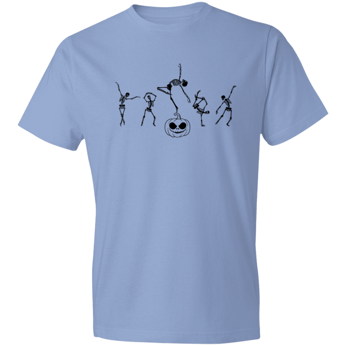 Dancing Skeletons with Pumpkin / Lightweight T-Shirt / Multiple Colors