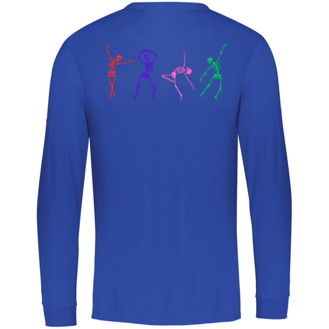 Bright Dancing Skeletons / Front and Back Unisex Long Sleeve Russel Athletic  / Multiple Colors