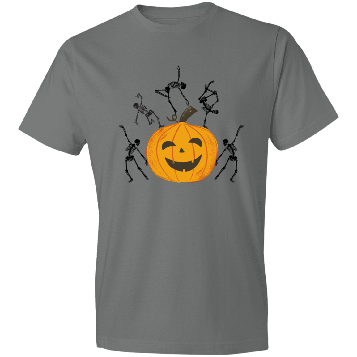 Dancing Skeletons on Jack o'Lantern / Lightweight T-Shirt / Multiple Colors