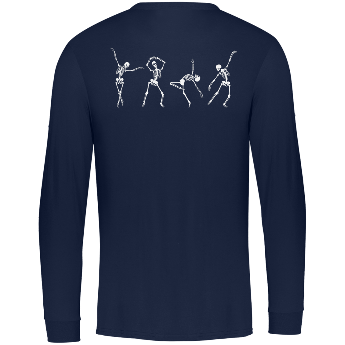 White Dancing Skeltons Front and Back / Unisex Long Sleeve from Russel Athletics / Multiple Colors