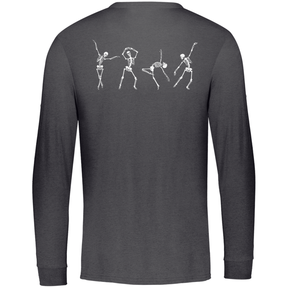 White Dancing Skeltons Front and Back / Unisex Long Sleeve from Russel Athletics / Multiple Colors