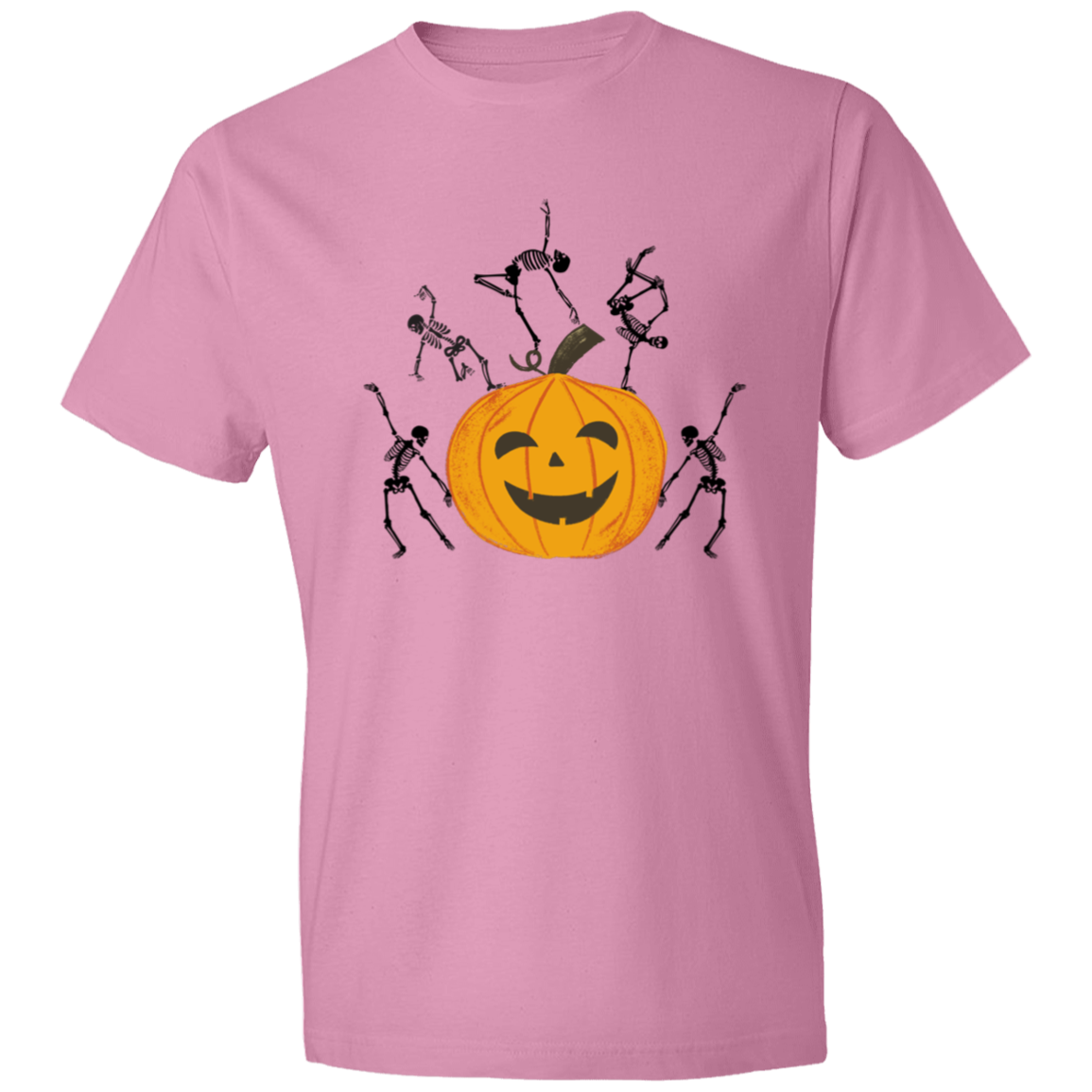 Dancing Skeletons on Jack o'Lantern / Lightweight T-Shirt / Multiple Colors