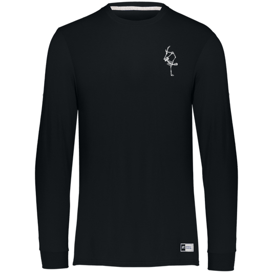 White Dancing Skeltons Front and Back / Unisex Long Sleeve from Russel Athletics / Multiple Colors