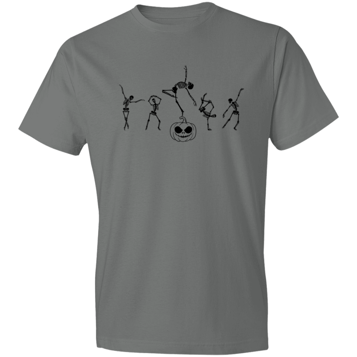 Dancing Skeletons with Pumpkin / Lightweight T-Shirt / Multiple Colors