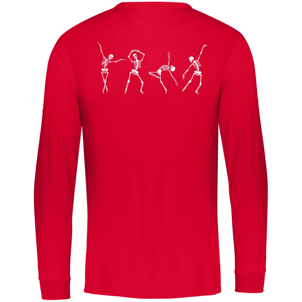 White Dancing Skeltons Front and Back / Unisex Long Sleeve from Russel Athletics / Multiple Colors