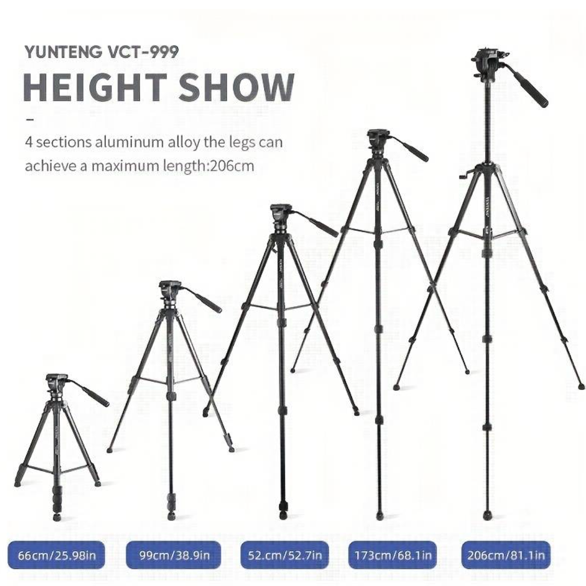 Heavy-duty Yunteng VCT-999RM Professional Tripod