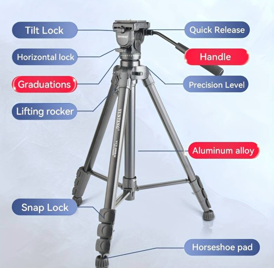 Heavy-duty Yunteng VCT-999RM Professional Tripod