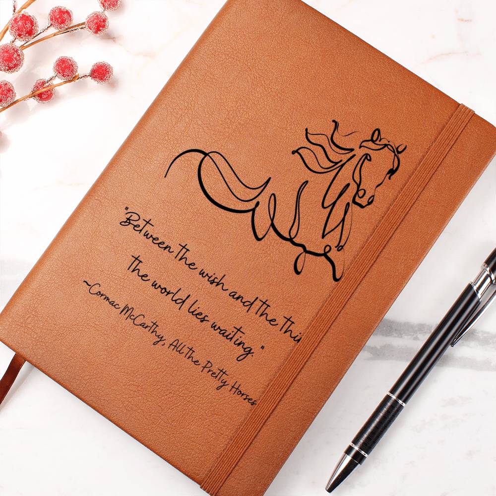 Vegan Leather Journal: Cormac McCarthy Quote Journal with Horse Motif