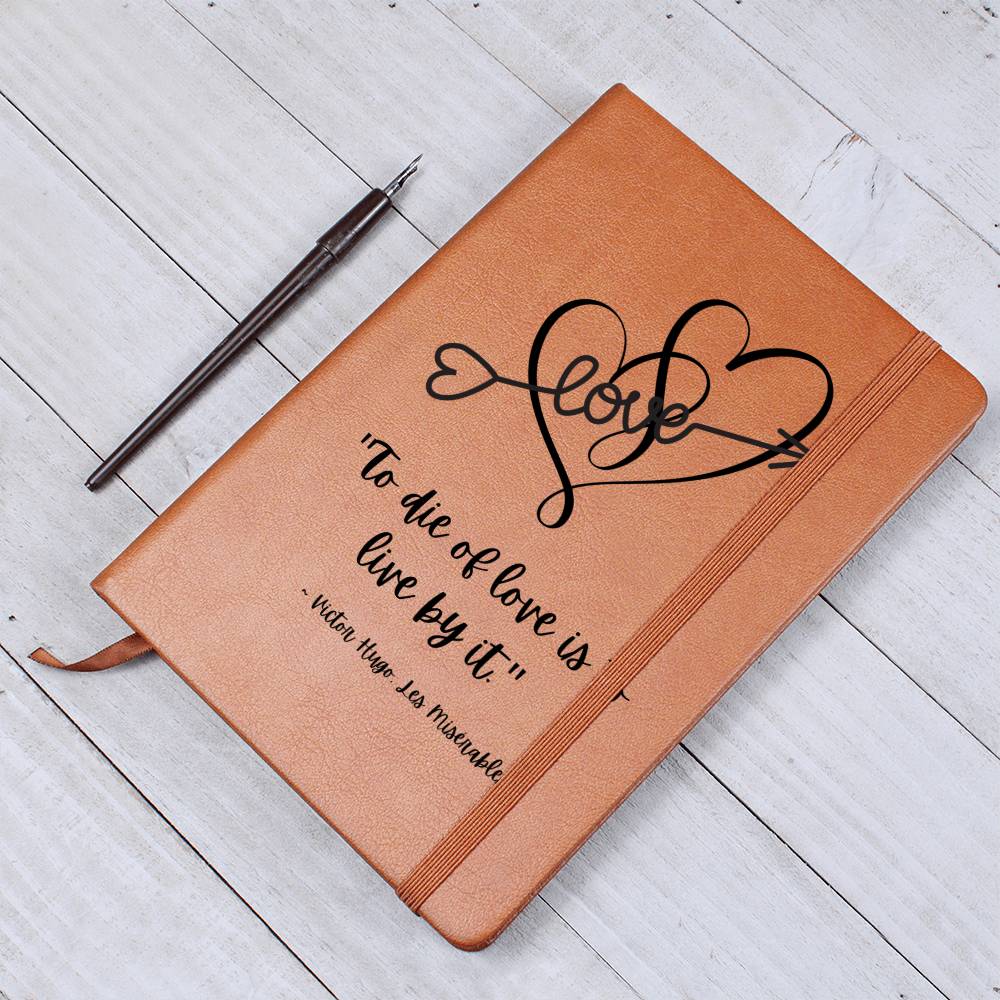 Vegan Leather Journal: Les Misérables Quote with Heart motif