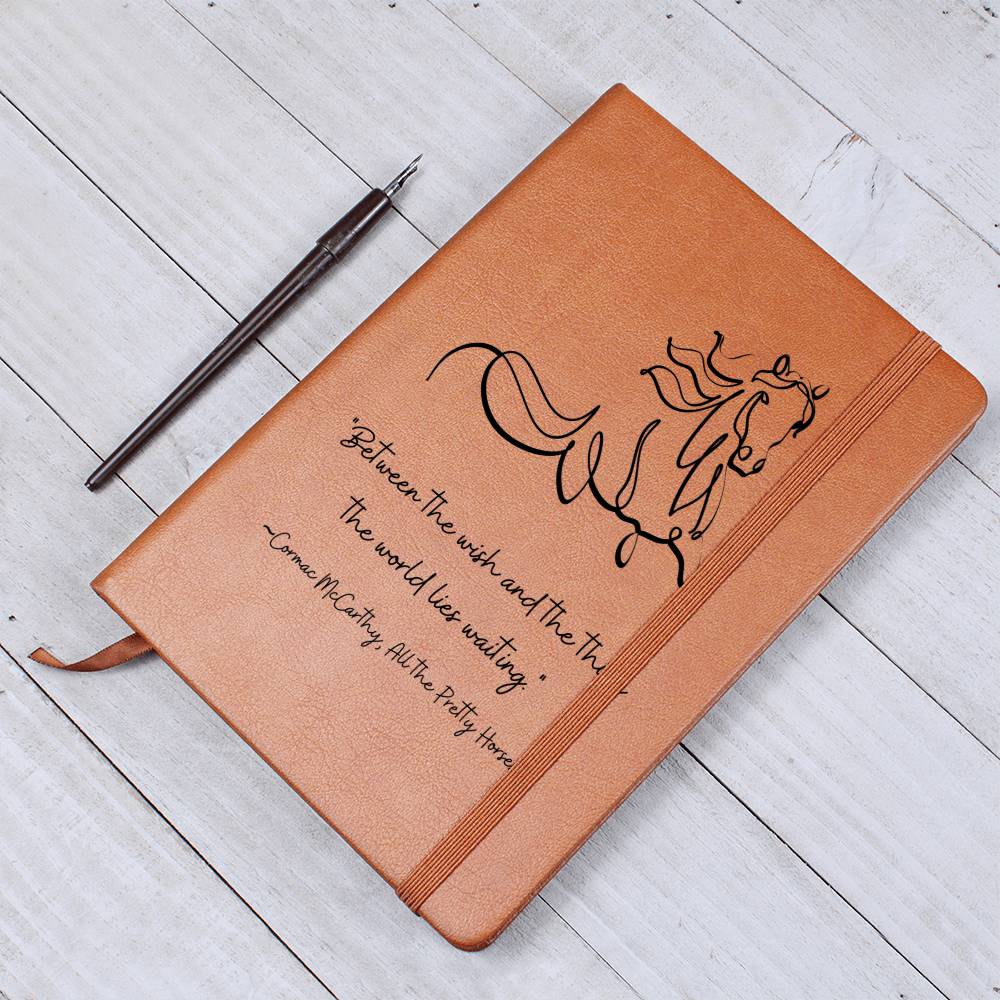 Vegan Leather Journal: Cormac McCarthy Quote Journal with Horse Motif