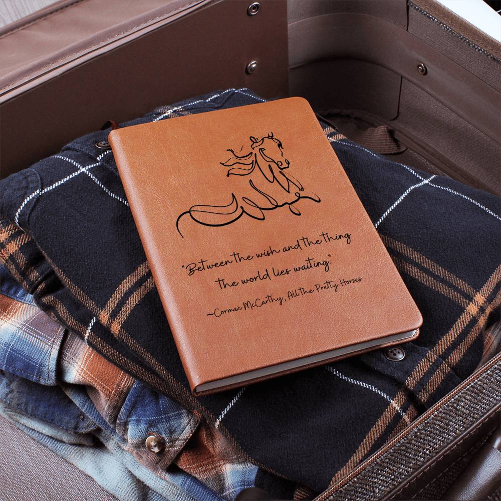 Vegan Leather Journal: Cormac McCarthy Quote Journal with Horse Motif