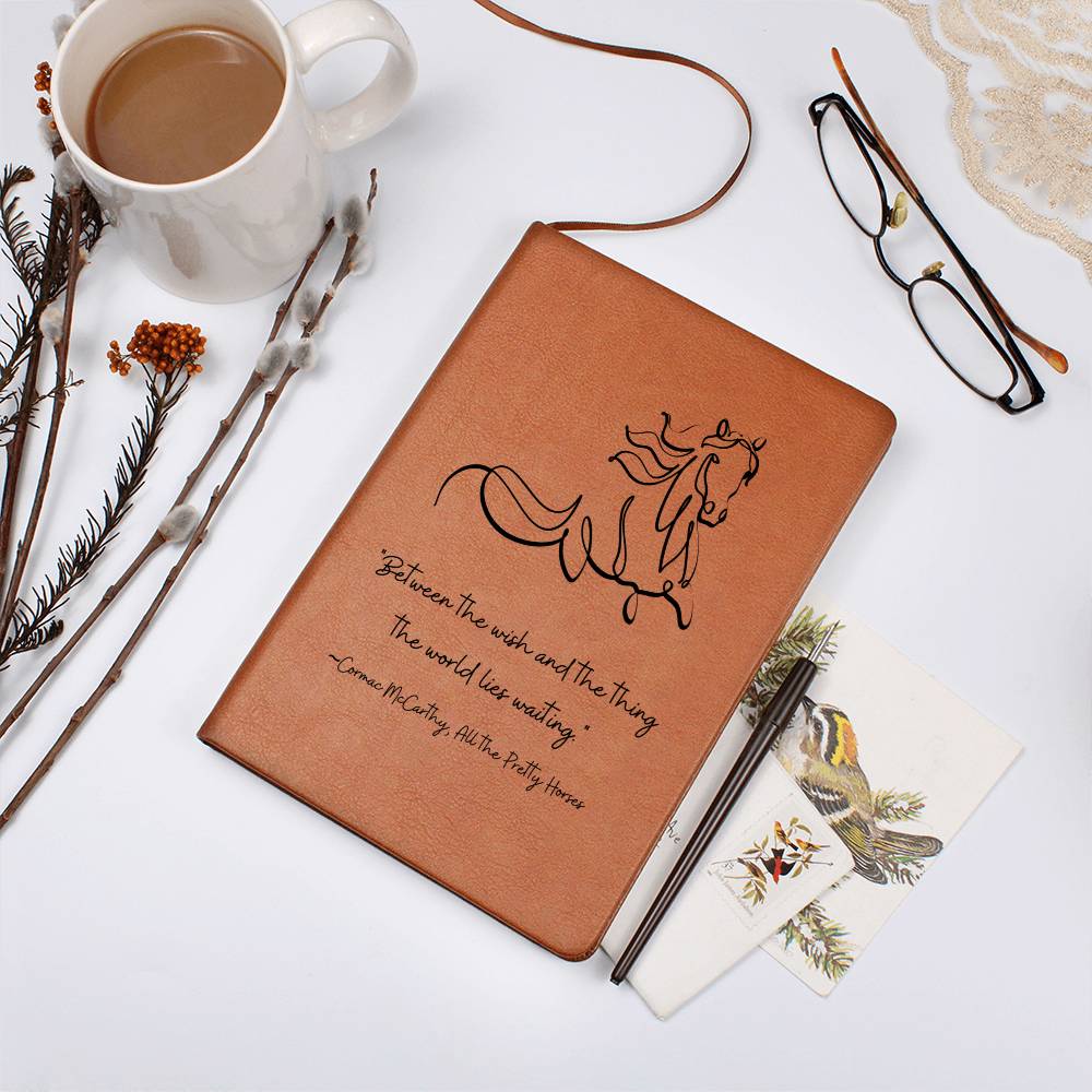 Vegan Leather Journal: Cormac McCarthy Quote Journal with Horse Motif