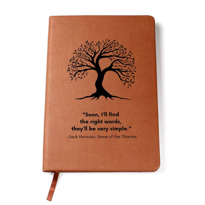 Vegan Leather Journal: Jack Kerouac Quote Journal with Tree Motif