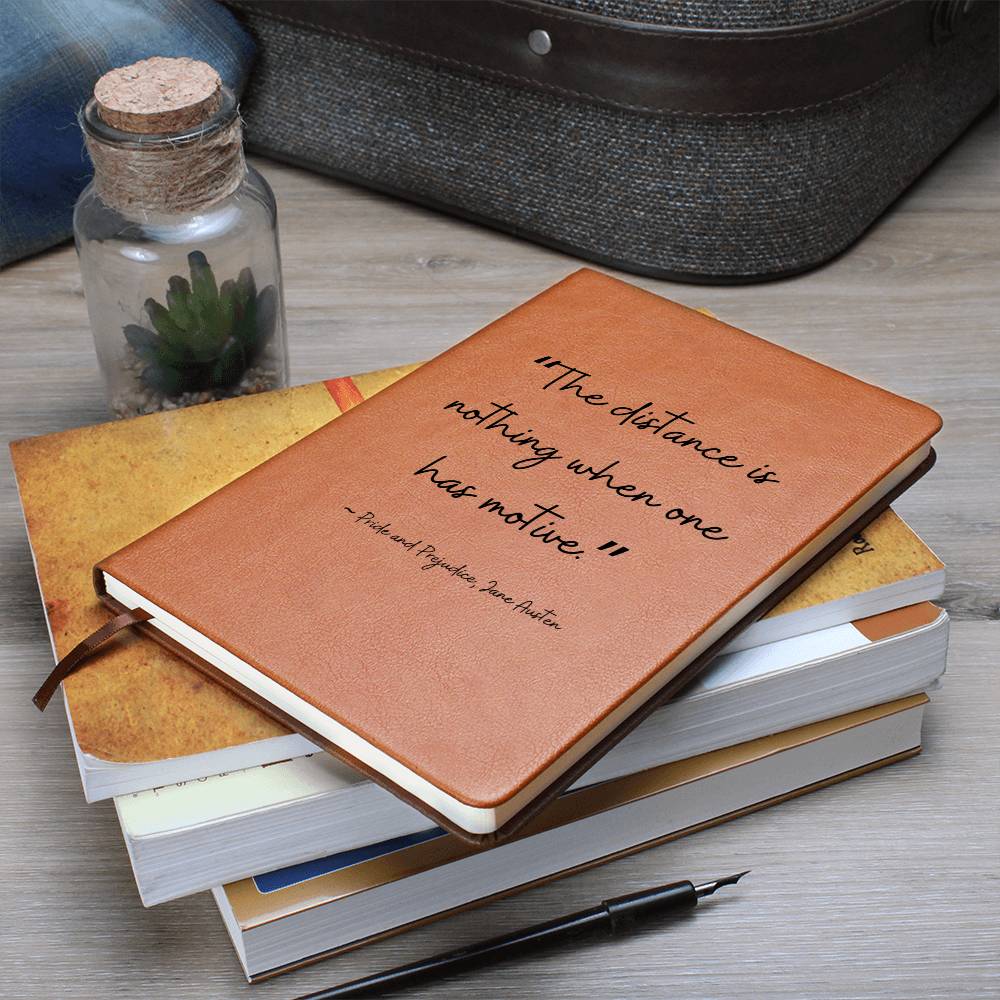 Vegan Leather Journal: Pride and Prejudice Quote