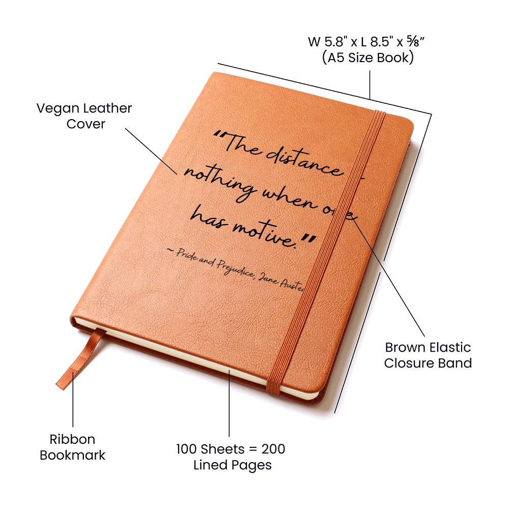 Vegan Leather Journal: Pride and Prejudice Quote