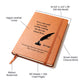 Vegan Leather Journal: Lemony Snicket Quote with Feather Pen Motif