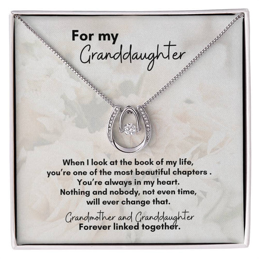 For Granddaughter from Grandmother: Linked Horseshoe Pendant