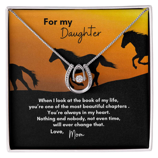 For Daughter from Mom: Lucky Horseshoe Pendant