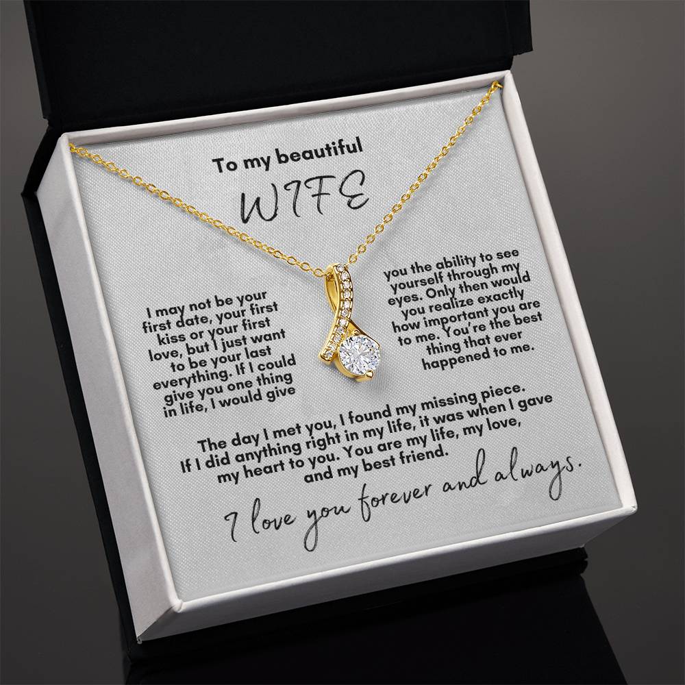 For Beautiful Wife: Alluring Beauty Necklace (White Marble Card)