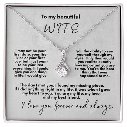 For Beautiful Wife: Alluring Beauty Necklace (White Marble Card)