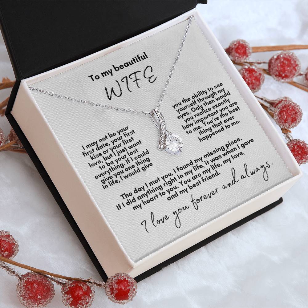 For Beautiful Wife: Alluring Beauty Necklace (White Marble Card)