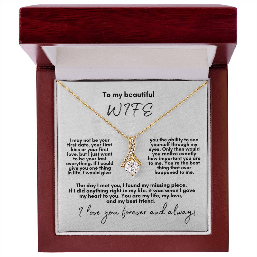 For Beautiful Wife: Alluring Beauty Necklace (White Marble Card)