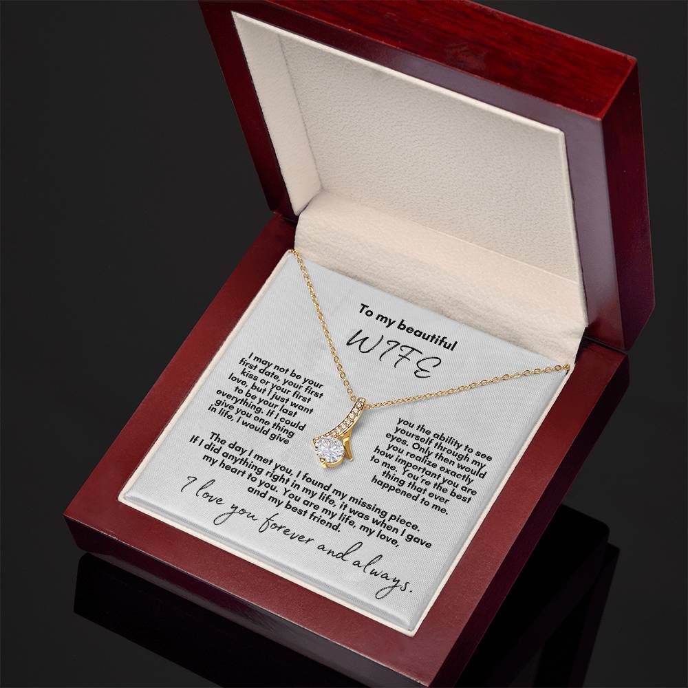 For Beautiful Wife: Alluring Beauty Necklace (White Marble Card)