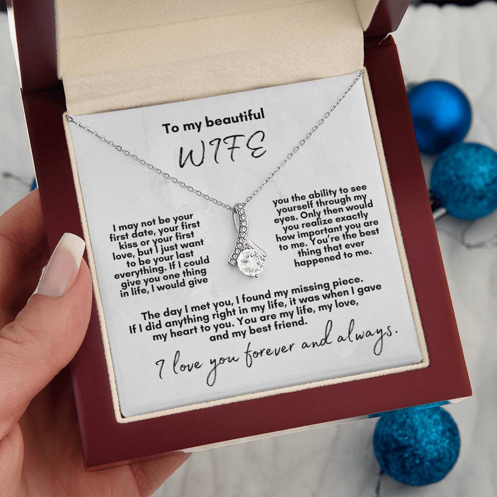 For Beautiful Wife: Alluring Beauty Necklace (White Marble Card)