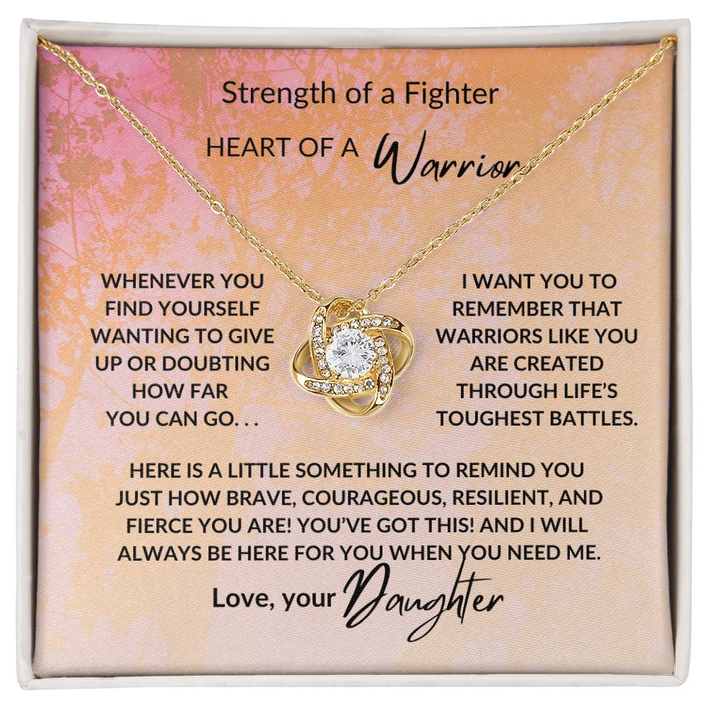 For Mom from Daughter: Heart of a Warrior Necklace