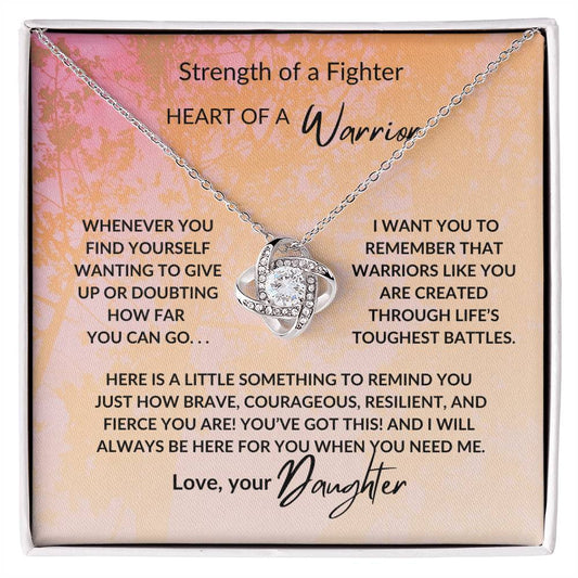 Heart of a Warrior: Love Knot Necklace for Mom from Daughter