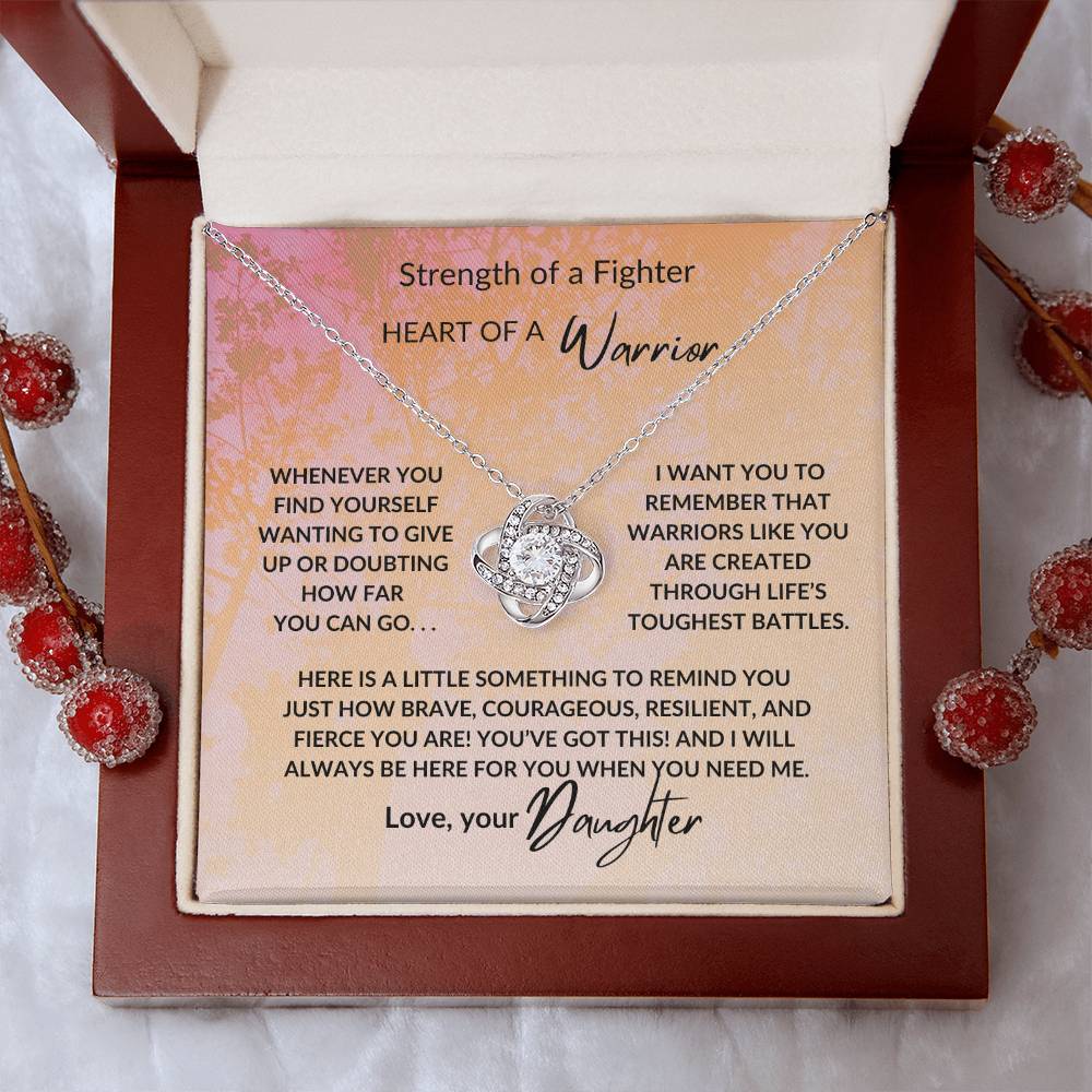 For Mom from Daughter: Heart of a Warrior Necklace