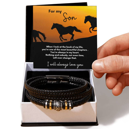 For Son: Leather and Beads Bracelet